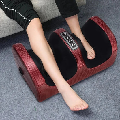 Appareil de massage électrique des pieds Shiatsu Pétrissage des tissus profonds Relaxation Rouleau chauffant Soulagement de la douleur des mollets Fatigue Muscles Vibrateur Machine Santé