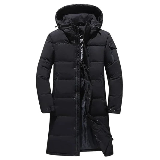 Doudoune parka d'hiver pour homme, manteau thermique imperméable épais, longue veste à capuche de haute qualité