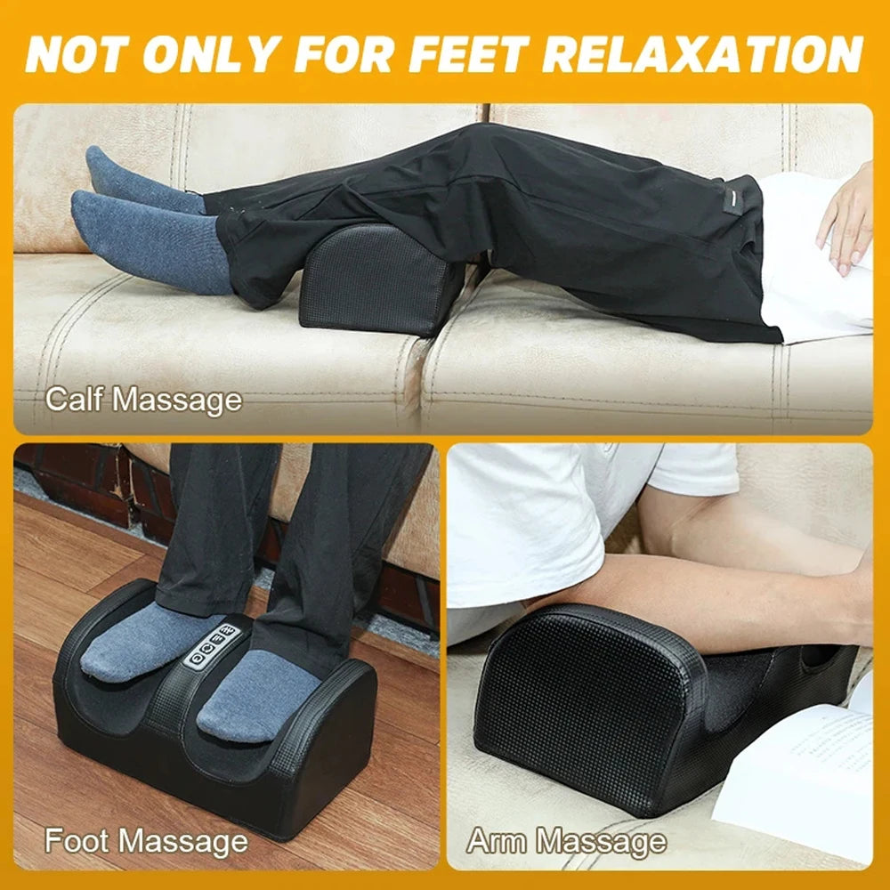 Appareil de massage électrique des pieds Shiatsu Pétrissage des tissus profonds Relaxation Rouleau chauffant Soulagement de la douleur des mollets Fatigue Muscles Vibrateur Machine Santé